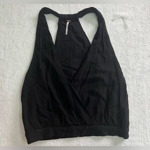 Free People women’s small black vneck sleeveless fall layering tank top